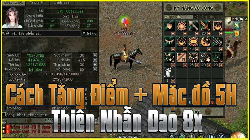 Cách tăng điểm tiềm năng Thiên Nhẫn Nội Công