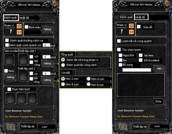 Auto nhặt đồ trong MU