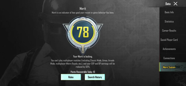 Điểm Merit trong Pubg Mobile