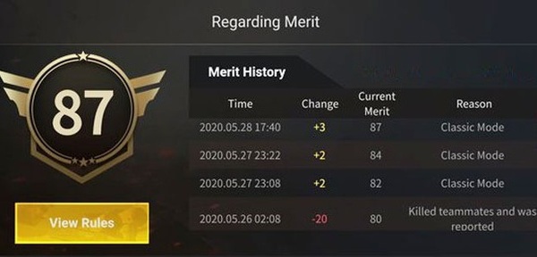 cách tăng điểm merit trong pubg mobile