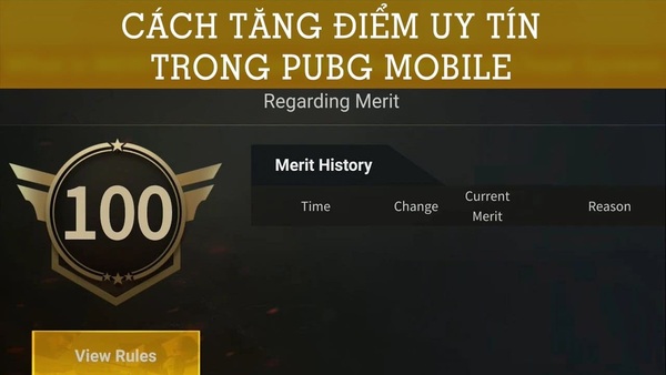 cách tăng điểm merit trong pubg mobile
