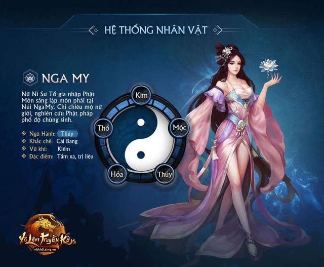 Nhân vật Nga My Kiếm trong Võ Lâm 1 - Cách tăng điểm nga my kiếm