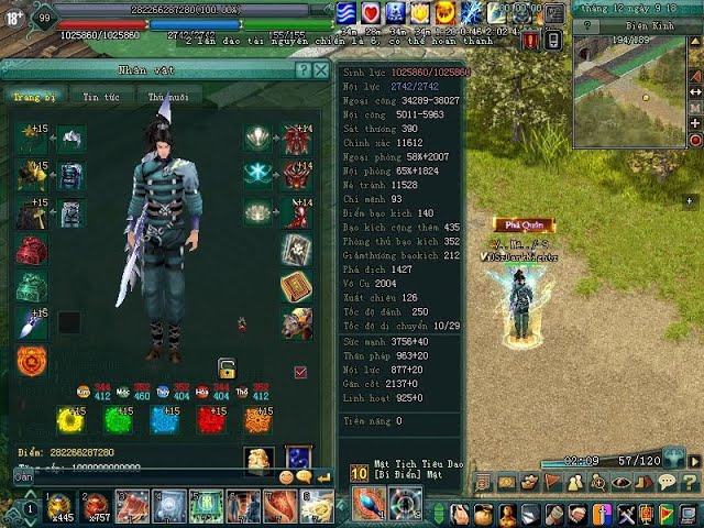 Trang bị khi chơi Minh Giáo Bút trong Võ Lâm 2