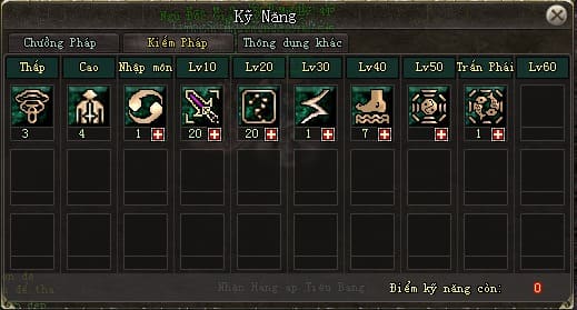 cách tăng điểm Võ Đang Kiếm vltk