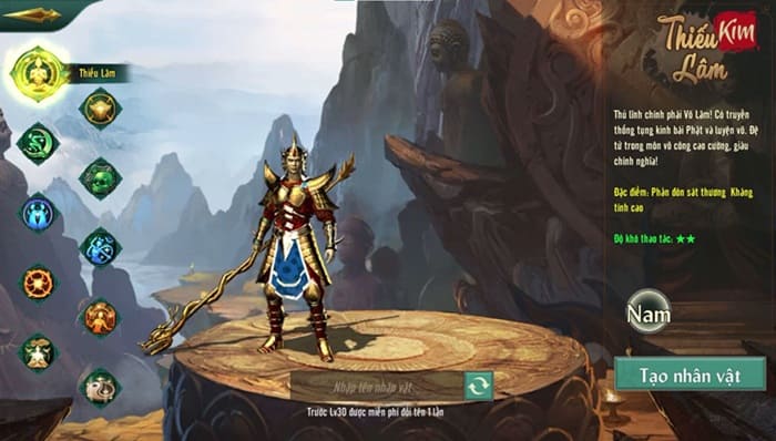 Cách tăng điểm Thiếu Lâm Quyền, Đao, Côn võ lâm 1