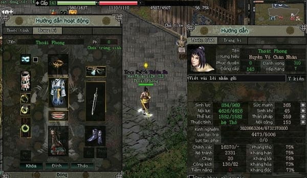 Cách tăng điểm tiềm năng, skill của Võ Đang Kiếm, Khí, Bút vltk 1 mobile