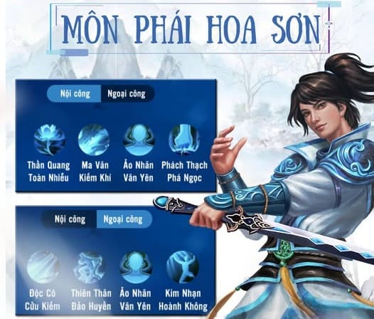 Cách tăng điểm phái Hoa Sơn vltk mobile