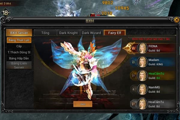 Hướng dẫn cách tăng điểm master elf chiến trong MU