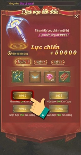 Bước 2 - Nạp tiền game mu đại thiên sứ h5