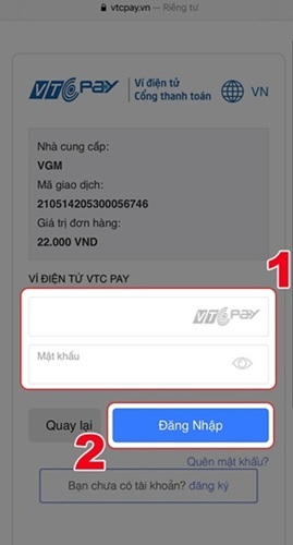 Bước 3 - Nạp bằng VTC PAY Game mu đại thiên sứ h5