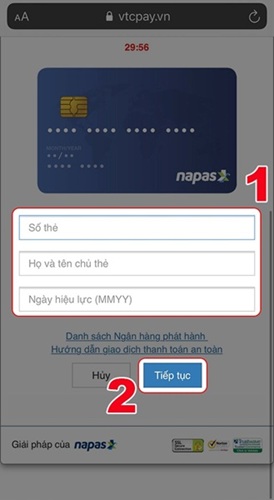 Bước 4 - Nạp bằng Online Banking Game mu đại thiên sứ h5