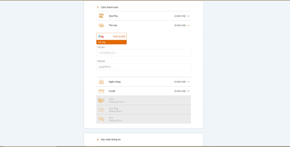 Thẻ Zing - Cách nạp thẻ game mu awaken