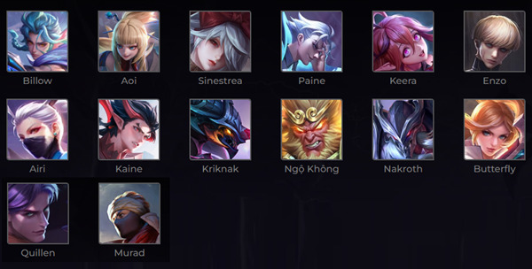 Danh sách các tướng sát thủ trong liên quân mới nhất