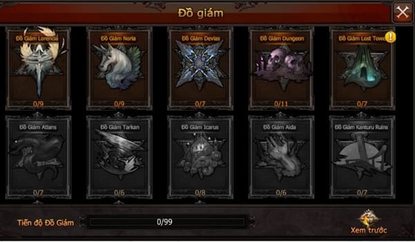 Hệ Thống Đồ Giám - Cách lên lực chiến mu origin