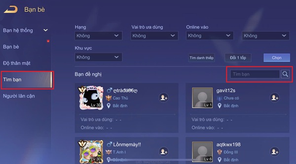 Cách kết bạn trong liên quân