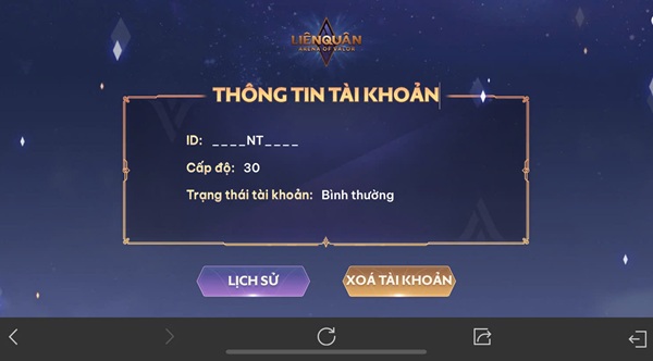 Cách xóa tài khoản liên quân