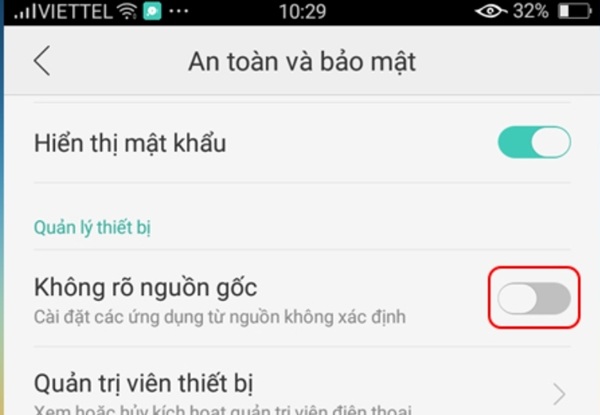 Cài đặt an toàn và bảo mật